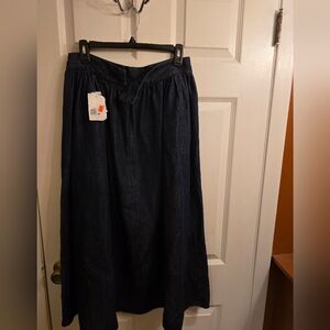 Classic Black Denim Skirt